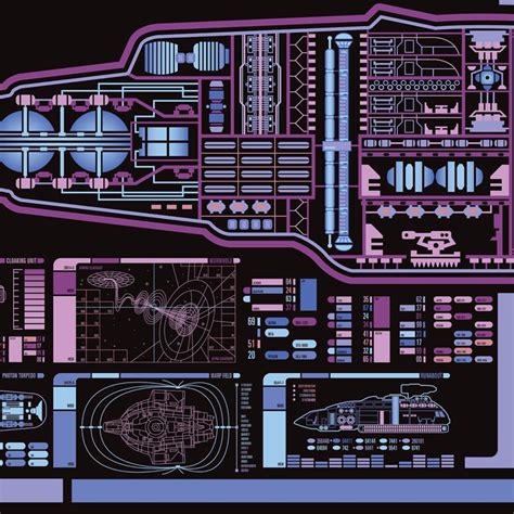 Defiant Class USS Defiant LCARS Schematic 36 X 11.75 | Etsy Finland