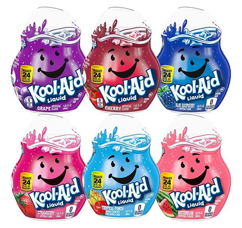 Kool-Aid Liquid Drink Mix Variety Pack, 1 Cherry, 1 Grape, 1 Tropical Punch, 1 Strawberry, 1 ...