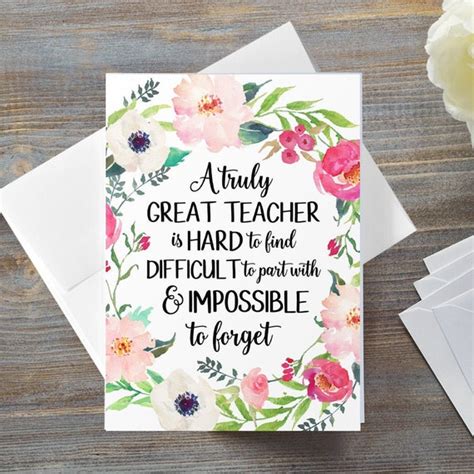 Teacher Card Card For Teacher Teacher Retiring Card A Truly | Etsy