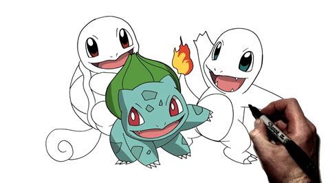 How To Draw Bulbasaur Charmander And Squirtle