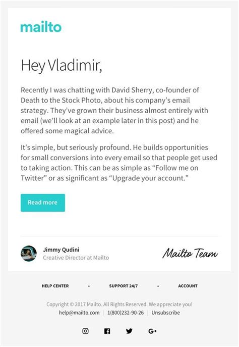 Personal Email Template by Vladimir Kudinov on @creativemarket | Creative email templates, Email ...