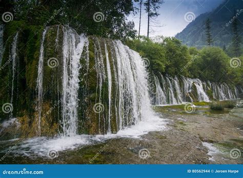 Waterfalls Jiuzhaigou stock photo. Image of green, beauty - 80562944