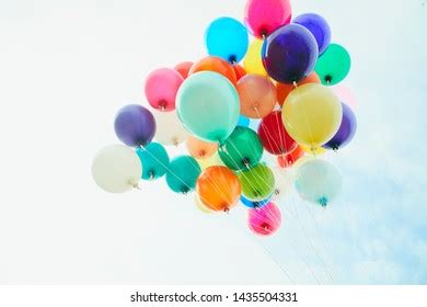 Image Colorful Balloons Sky Background Stock Photo 1435504331 | Shutterstock