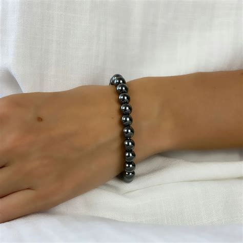 Hematite Bracelet 8MM - Genuine Hematite Stone Bracelet