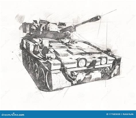 Vintage the Tank Isolated Drawing Sketch Art Illustration for Design ...