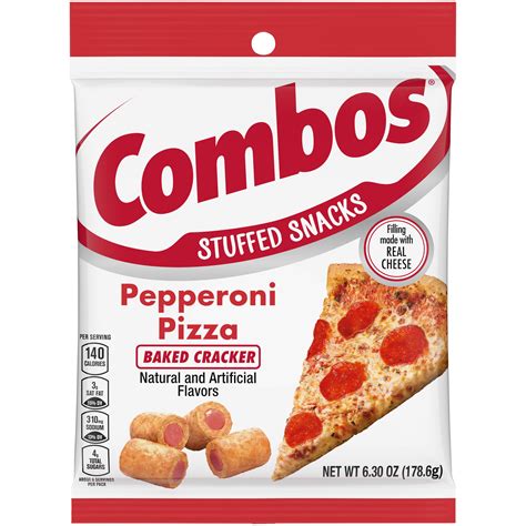 Combos Stuffed Snacks Pepperoni Pizza Baked Cracker Snacks - 6.3 oz - Walmart.com