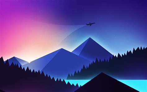 Download wallpaper 1440x900 minimalism, airplane over mountains ...