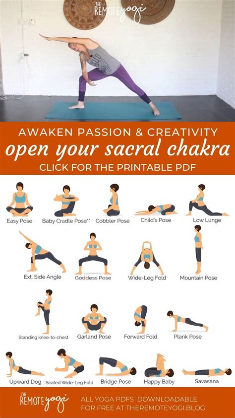 Yoga for the Sacral Chakra – Free Printable PDF [Video] [Video] | Beginner yoga workout, Yoga ...