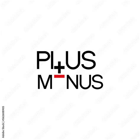 Plus minus word design with its symbol. Stock Vector | Adobe Stock