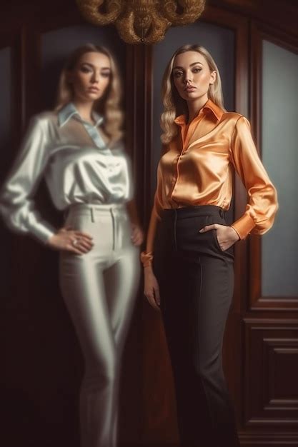 Premium AI Image | Beautiful woman twins fashion model photoshoot