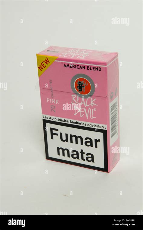 Black Devil American Blend Pink cigarettes tobacco packet Stock Photo ...