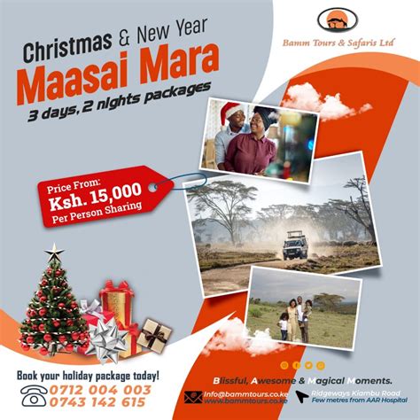 Christmas Holiday Deals - Bamm Tours & Safaris - Call 0743142615