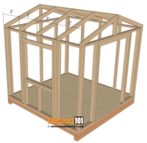 Garden Shed Plans - 8x8 - Step-By-Step - Construct101