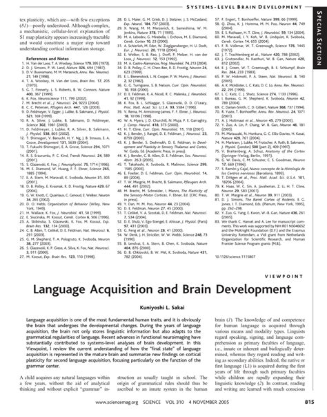 (PDF) Language Acquisition and Brain Development