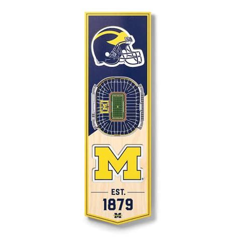 YouTheFan NCAA Michigan Wolverines 6 in. x 19 in. 3D Stadium Banner ...