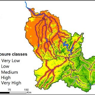 Flood exposure index map for the Second Songhua River basin. | Download Scientific Diagram