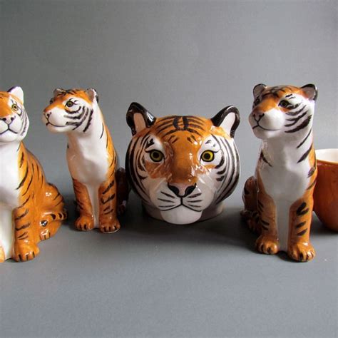 Porcelain Tiger Figurine - Etsy