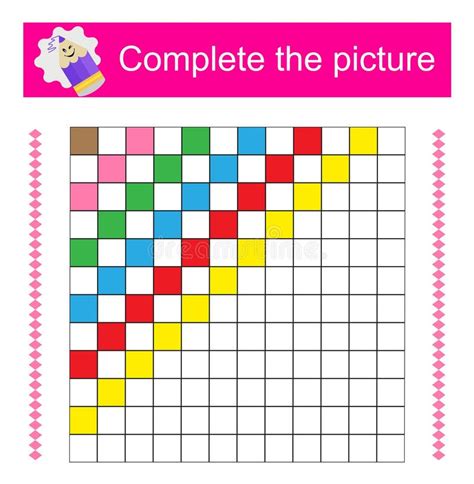 Educational Game for Preschoolers, Kids. Painting a Mirror Image Stock ...