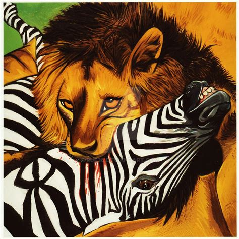 Lion and Zebra by Rue36 on DeviantArt