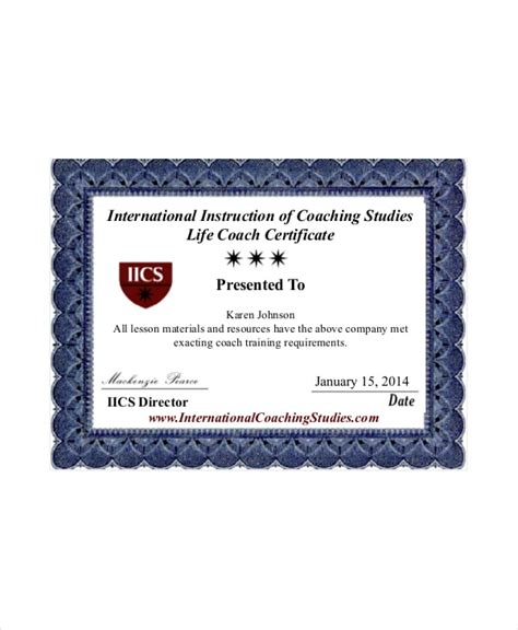 Coach Certificate Template - 11+Free Word, PDF Documents Download | Free & Premium Templates