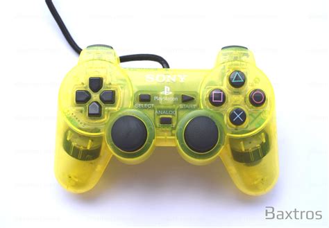 PS2 Official Dual Shock 2 Controller Yellow | PS2 Controller - Baxtros