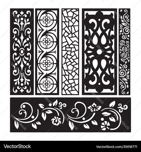 Laser cutting pattern design Royalty Free Vector Image