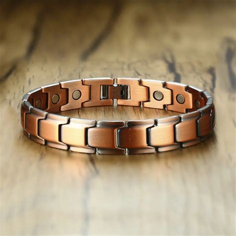 Men Pure Copper Link Therapy Bracelet Men's Wrist Bracelets for for Arthritis Relief Bracelets ...