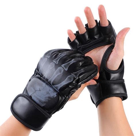 MMA Gloves - Fingerless Boxing Gloves for MMA Kickboxing Karate ...