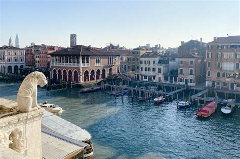 Premium Photo | View of grand canal from rialto bridge in venice