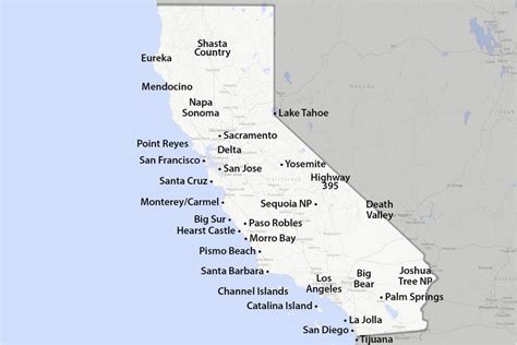 Where is Eureka California On A Map Maps Of California Created for Visitors and Travelers ...