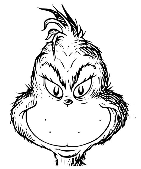 Drawing of Grinch Face coloring page - Download, Print or Color Online for Free