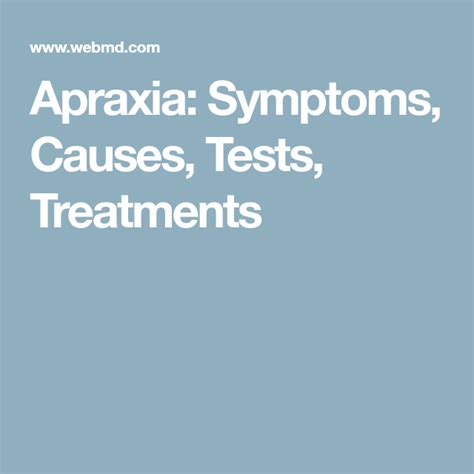 Apraxia: Symptoms, Causes, Tests, Treatments Dyspraxia, Symptoms ...