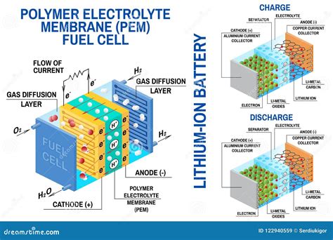Diagrama Da Bateria Da Célula Combustível E Do Li-íon Vetor Dispositivo ...
