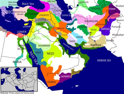 Historical Cultural Zones of the Middle East. | Historical maps, Map ...