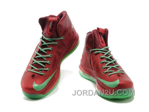 New Nike Lebron 10(X) Christmas Shoes Red/Green A7tms , New Air Jordan Shoes 2018 - Jordan2U.com