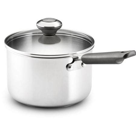 Farberware 18/10 Stainless Steel 3-Quart Covered Saucepan, Stainless ...