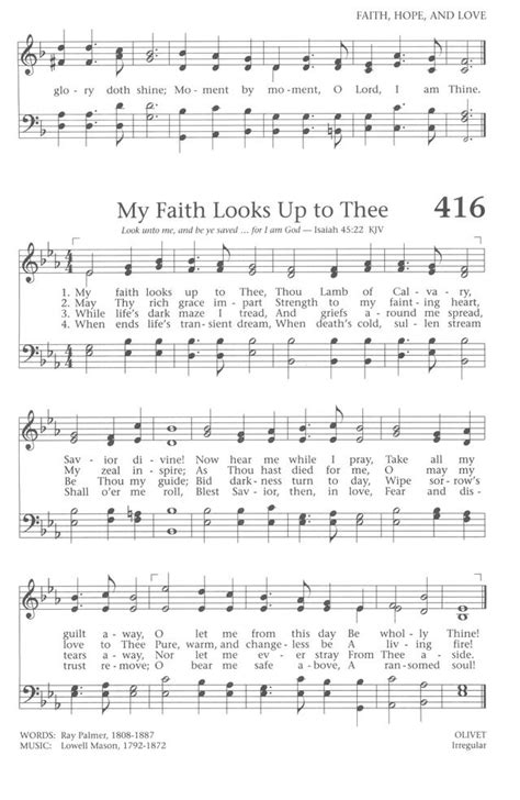 Baptist Hymnal 1991 416. My faith looks up to Thee - Hymnary.org | Hymn ...