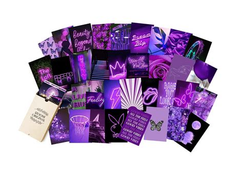 Buy Purple Wall Collage Kit Aesthetic Pictures, Bedroom Decor for Teen Girls, Wall Collage Kit ...