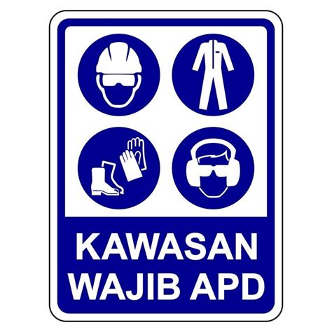 Jual sign stiker kawasan wajib apd / sticker wajib apd k3 safety ...