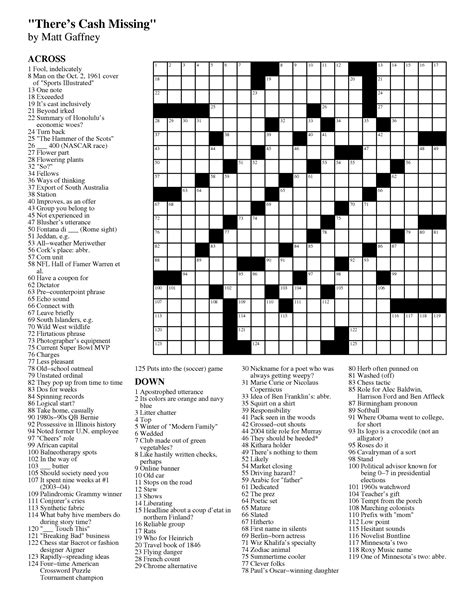 Merl Reagle's Sunday Crossword Free Printable | Free Printable