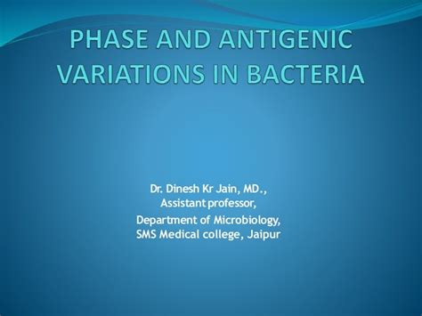 Phase and antigenic variations in bacteria