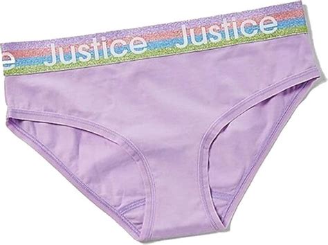 Amazon.com: Tween Girls Justice Glitter Logo Waist Hipster Underwear Size 8 Purple: Clothing