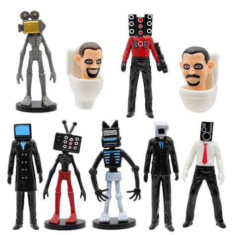 Buy Skibidi Battle Action Figures Set, Skibidi Toilet Action Figure Horror Cartoon Movies ...