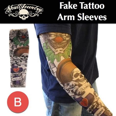 Novelty Fake Tattoo Sleeves – SkullJewelry.com - American Owned ...