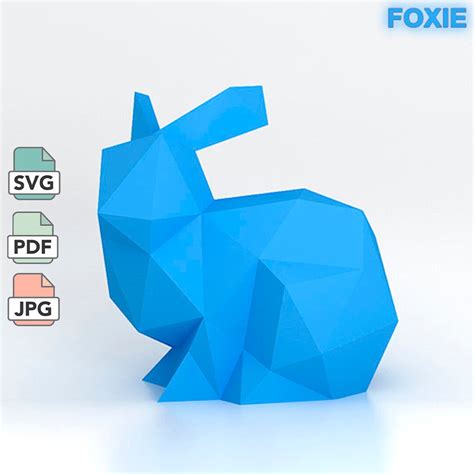 Little Rabbit Papercraft in PDF, JPG & SVG Format Diy, Rabbit Template, Rabbit Paper Template - Etsy