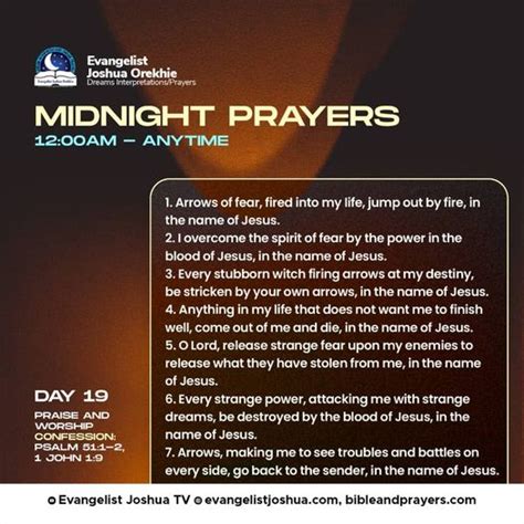 DAY 19 Midnight Prayers With Bible Verses-Bibleandprayers.com