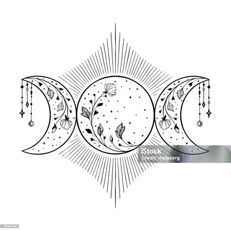 Triple Moon Stock Illustration - Download Image Now - Goddess, Symbol, Moon - iStock