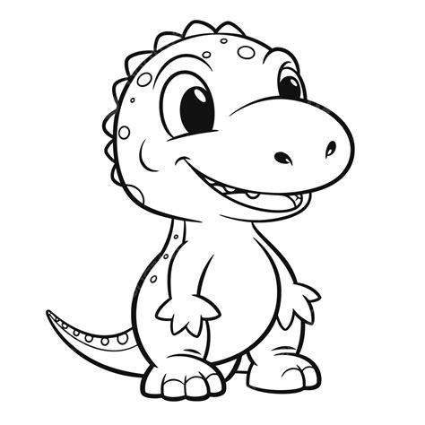 Cute Baby Dinosaur Coloring Pages Outline Sketch Drawing Vector, Baby ...