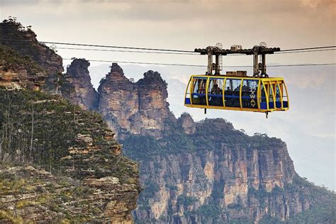 Australia, Nsw, Katoomba, Cable Car At The Three Sisters, Blue Mountains Digital Art by Richard ...