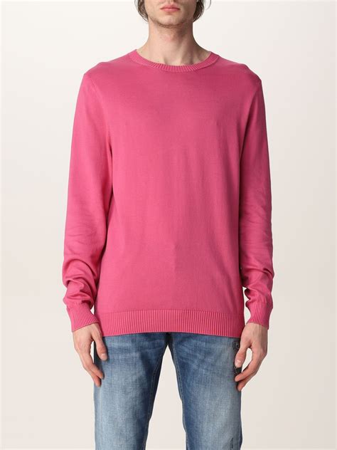 MALO: basic cotton sweater - Fuchsia | Malo sweatshirt UXA132F3L27 online on GIGLIO.COM